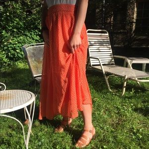 Flowy Heart Patterned Maxi Skirt